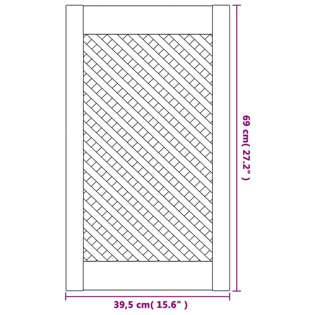 Kastdeuren met latwerk 2 st 39,5x61,5 cm massief grenenhout