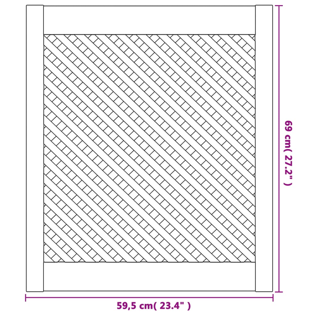 Kastdeuren met latwerk 2 st 39,5x61,5 cm massief grenenhout