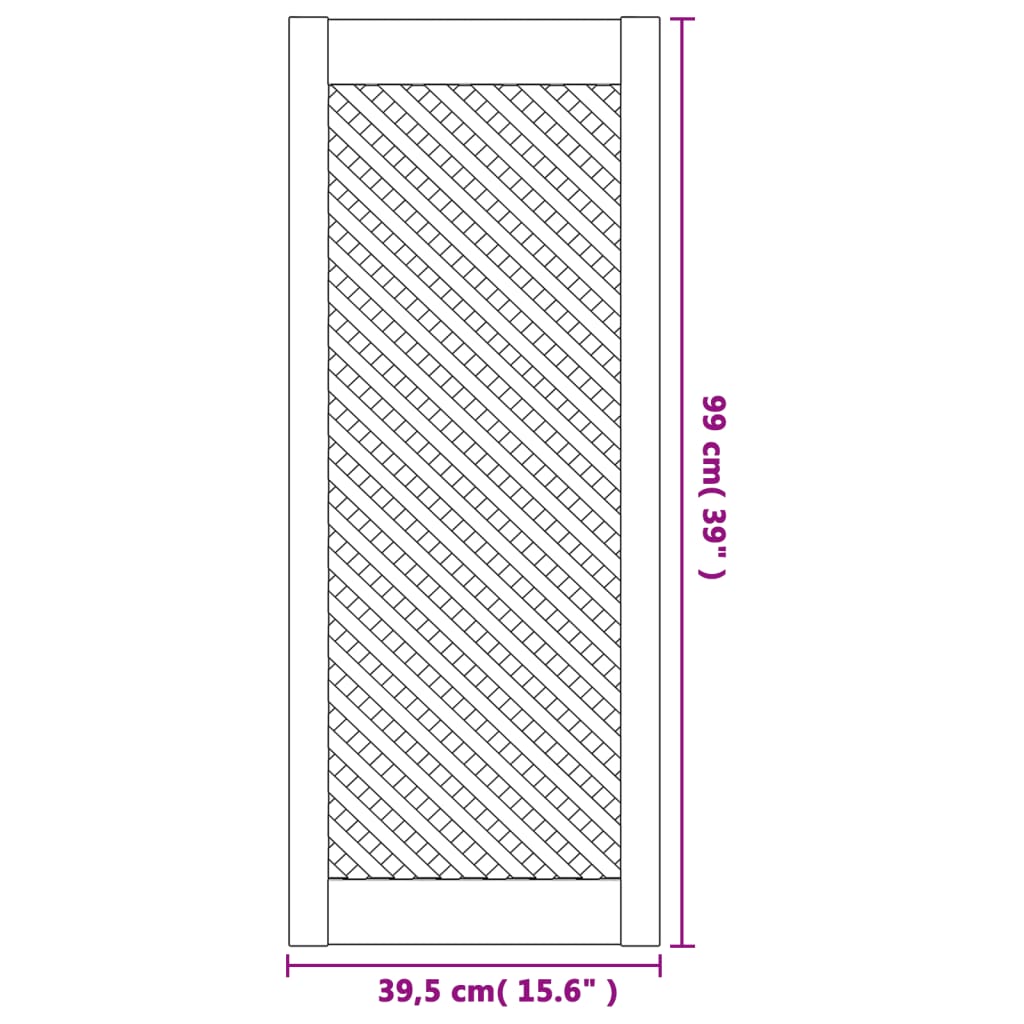 Kastdeuren met latwerk 2 st 39,5x61,5 cm massief grenenhout