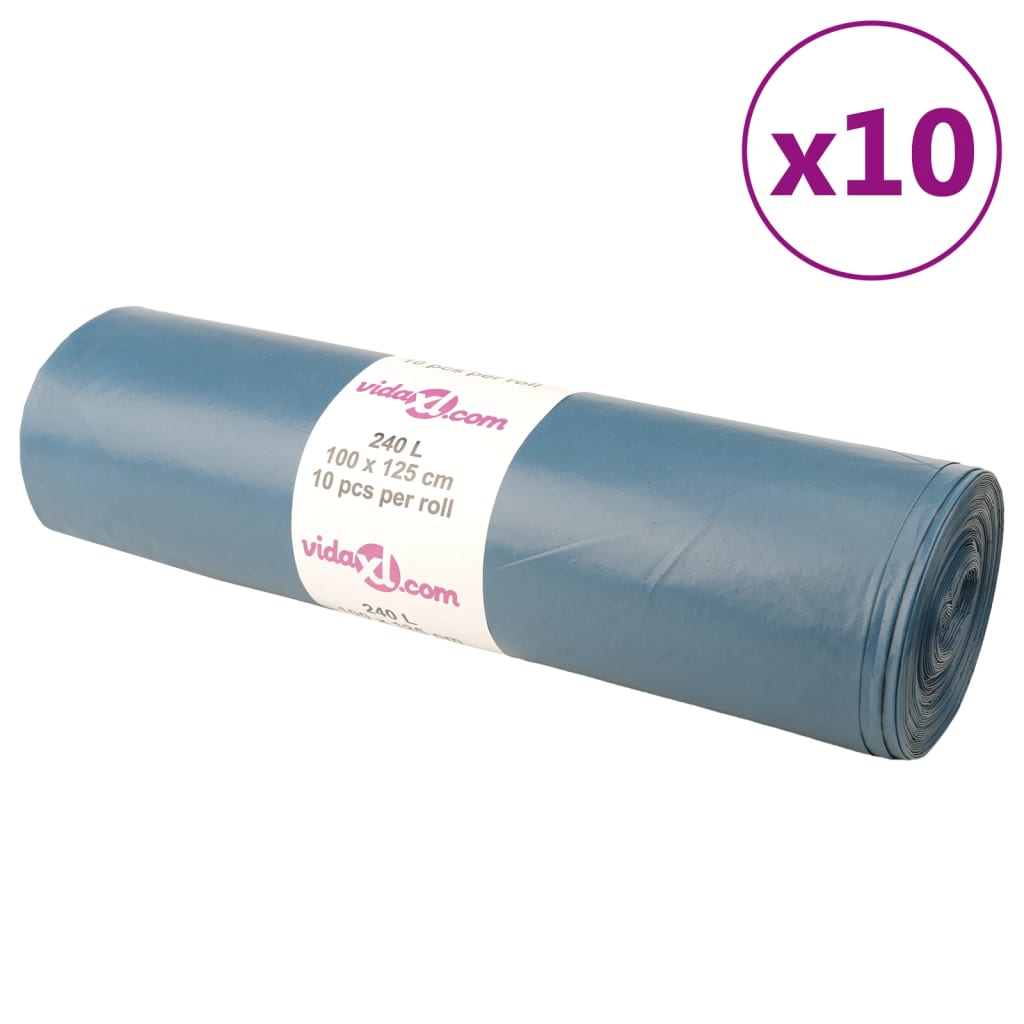 Vuilniszakken 100 st 120 l blauw