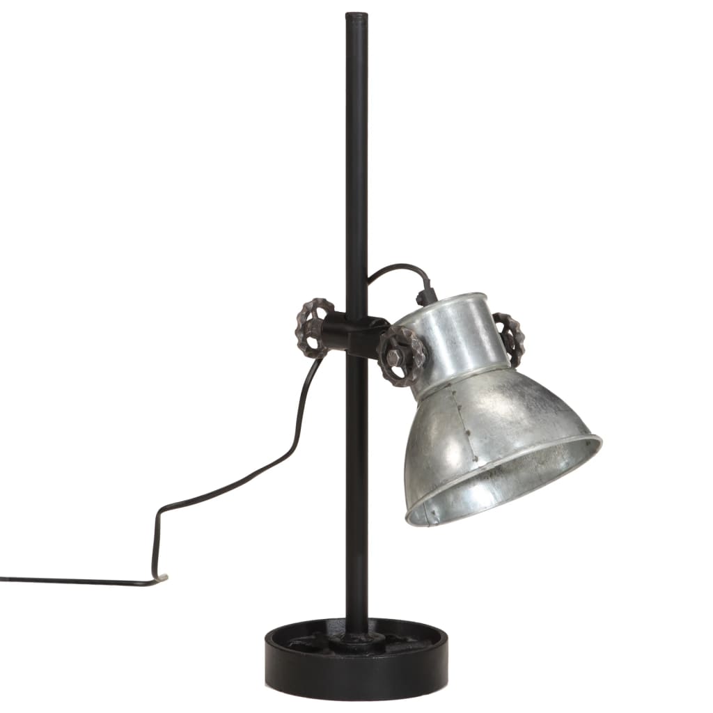 Bureaulamp 25 W E27 15x15x55 cm vintage zilverkleurig