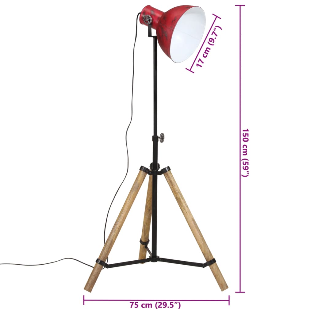 Vloerlamp 25 W E27 75x75x90-150 cm meerkleurig