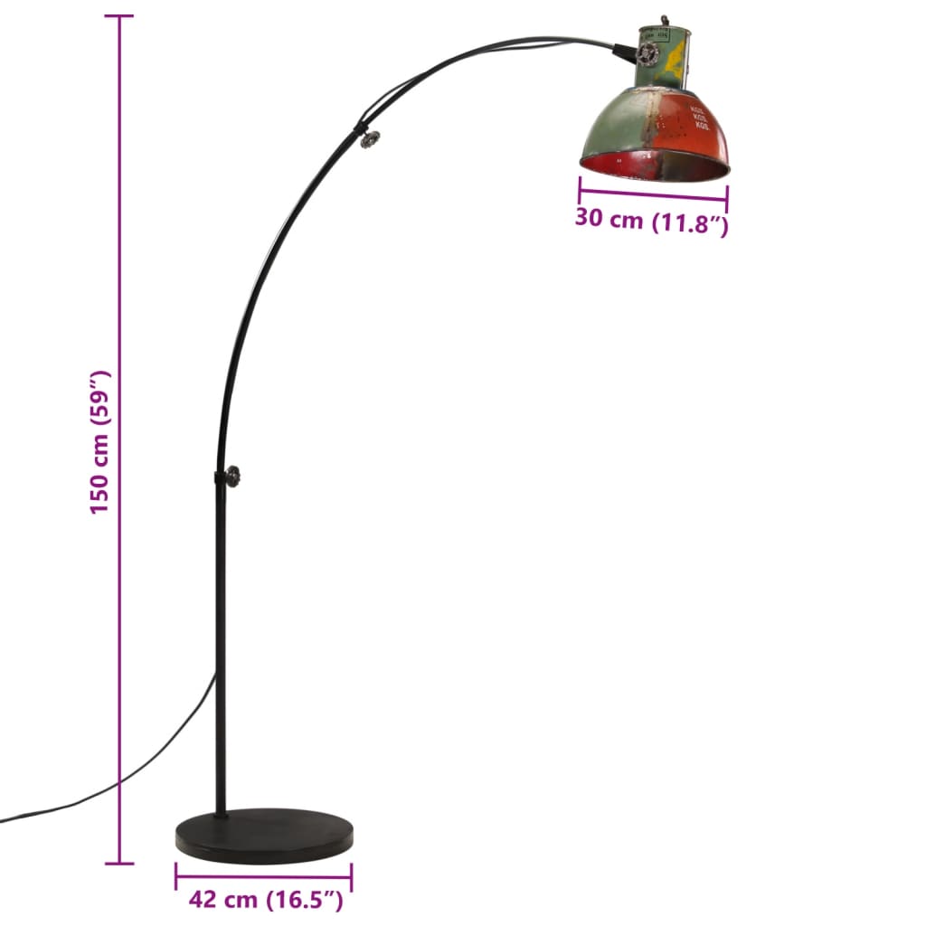 Lampadaire 25 W E27 150 cm couleur laiton antique