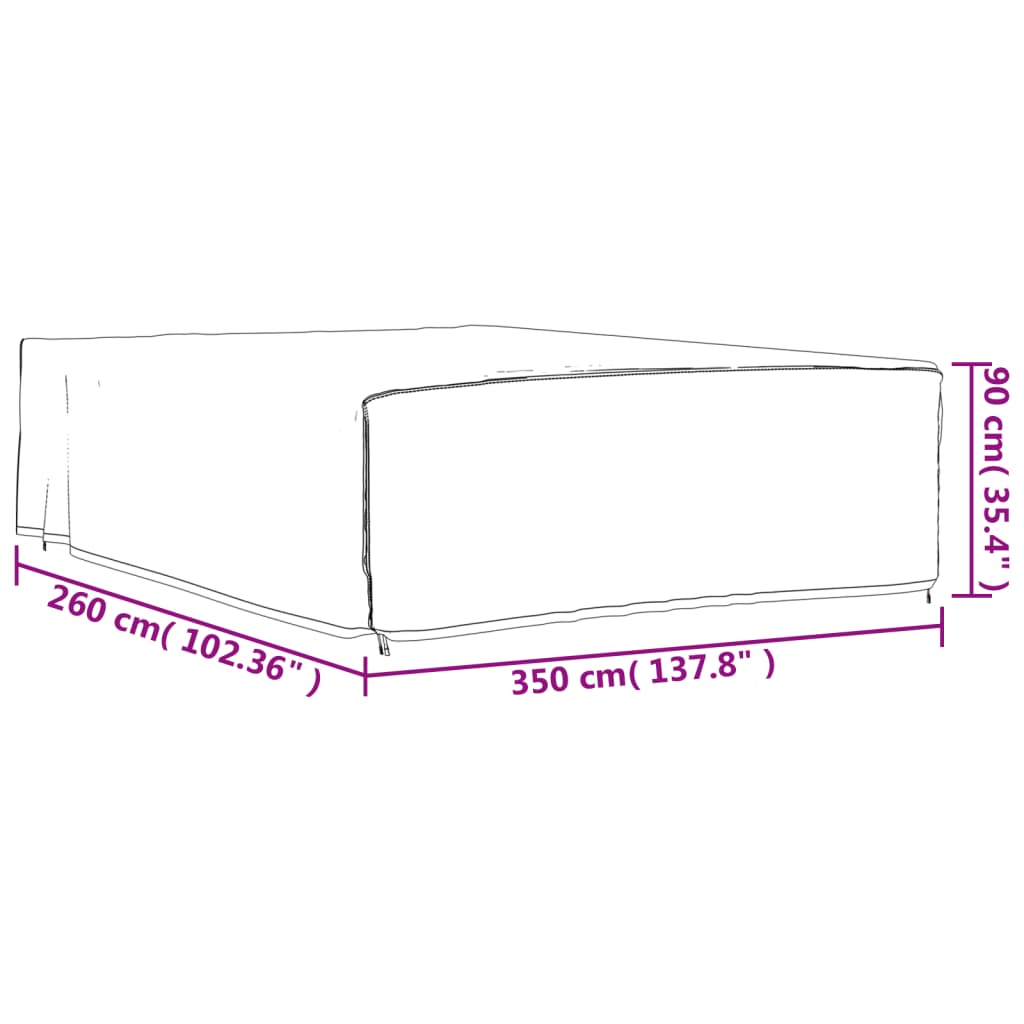 Tuinmeubelhoes waterdicht 420D 260x260x90 cm zwart