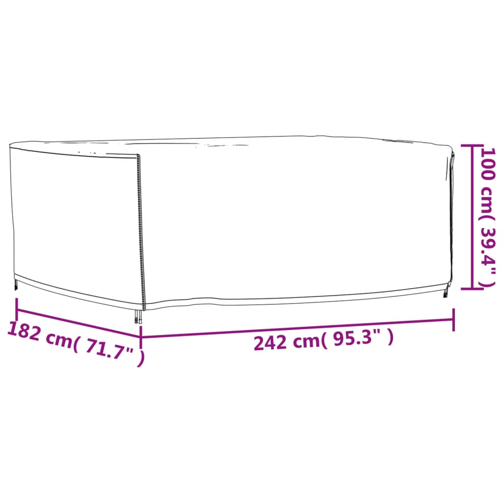 Tuinmeubelhoes waterdicht 420D 260x260x90 cm zwart