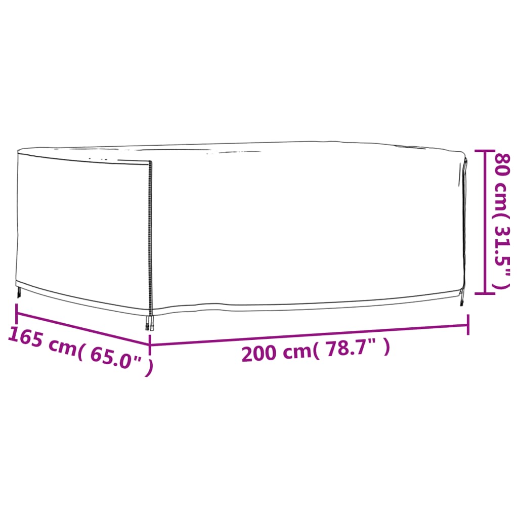 Tuinmeubelhoes waterdicht 420D 260x260x90 cm zwart