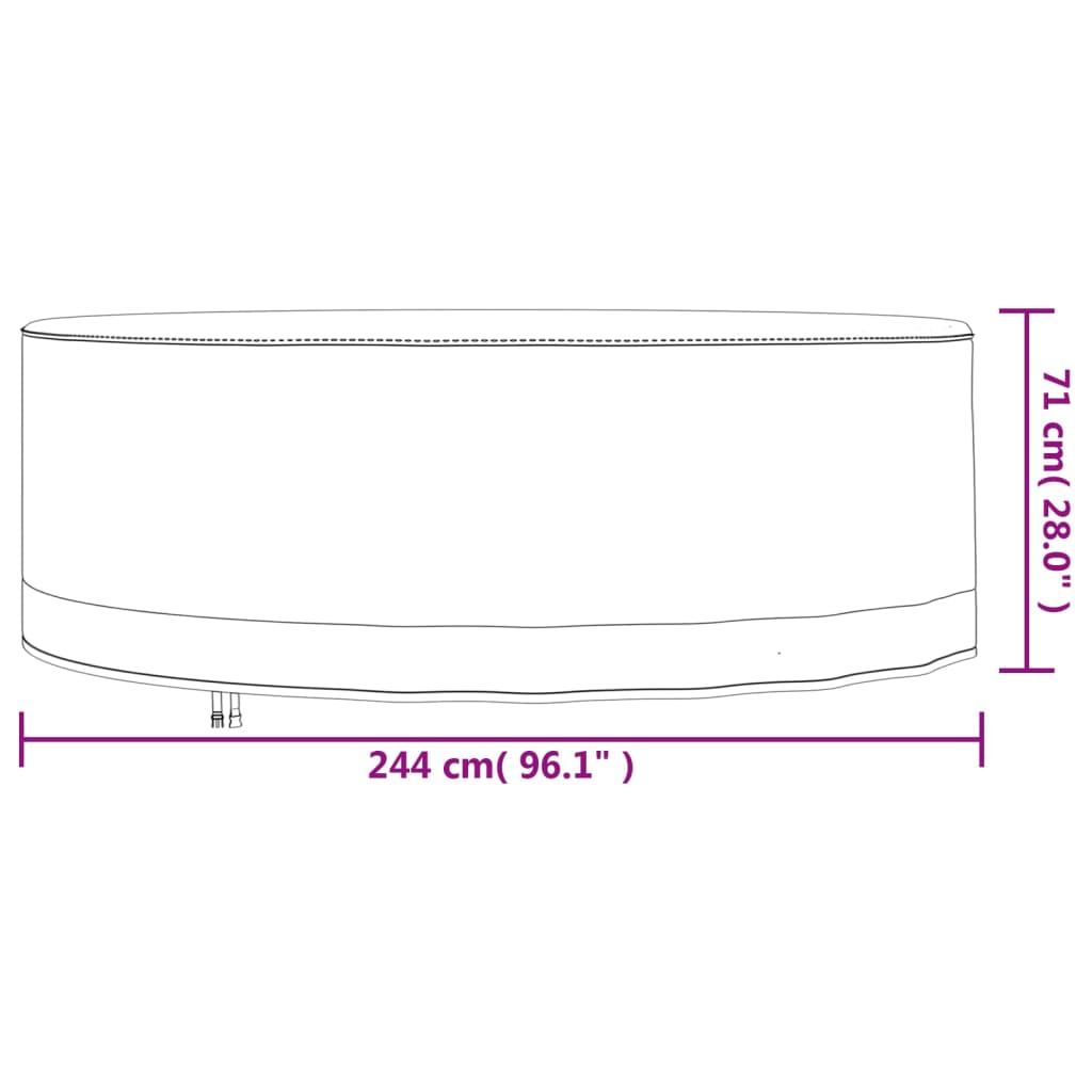 Tuinmeubelhoes rond 600D Ø 157x71 cm oxford beige