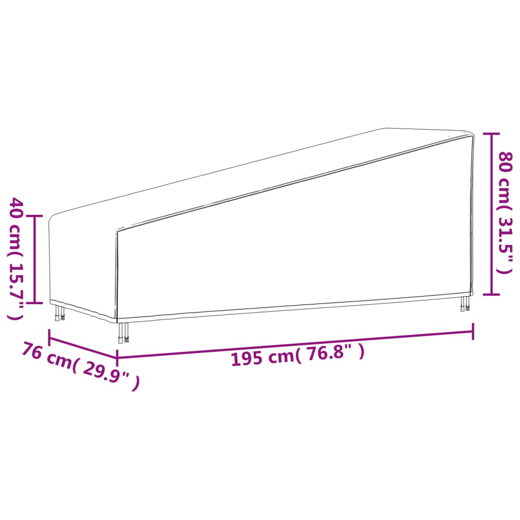 Ligbedhoes 420D 210x80x45/75 cm oxford zwart