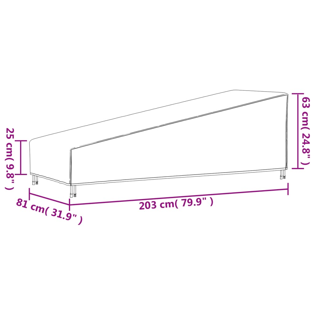 Ligbedhoes 420D 210x80x45/75 cm oxford zwart