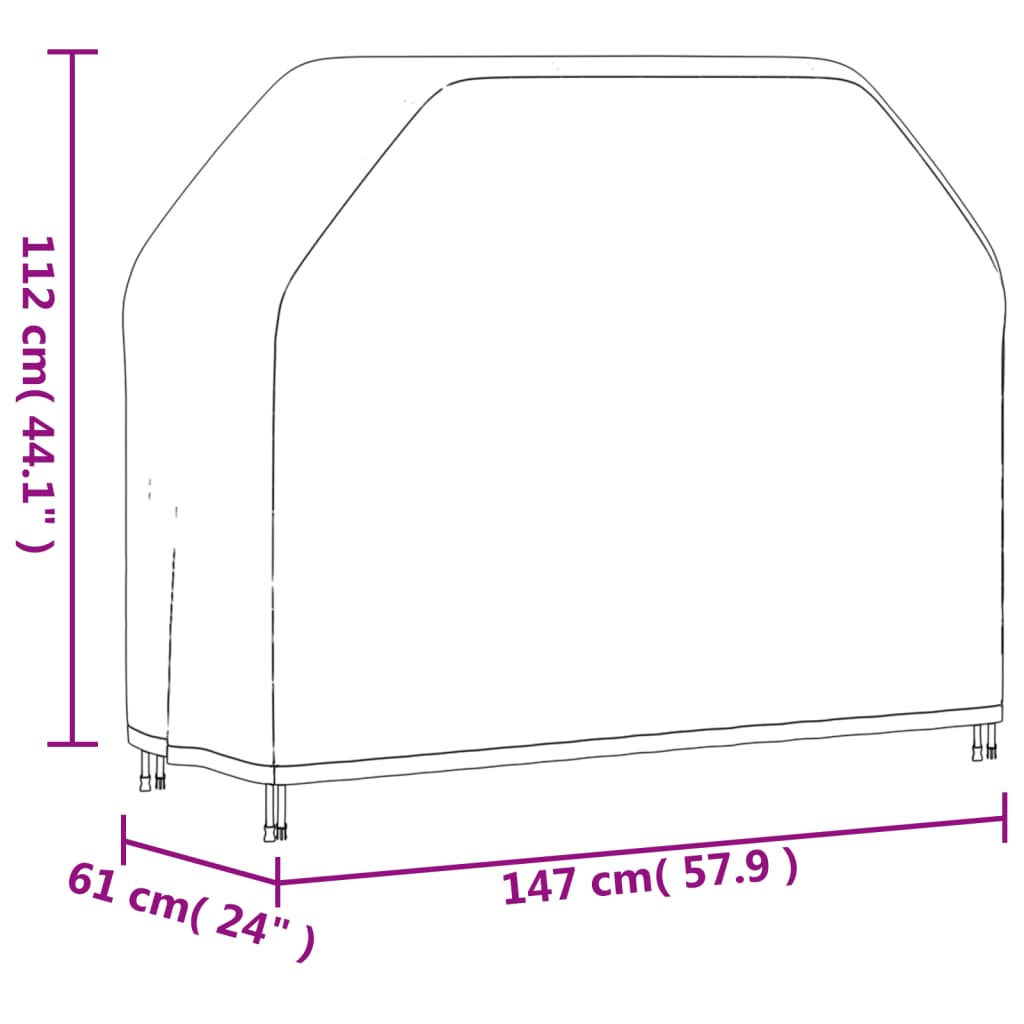 Housse de barbecue 140x58x106 cm 420D oxford noir