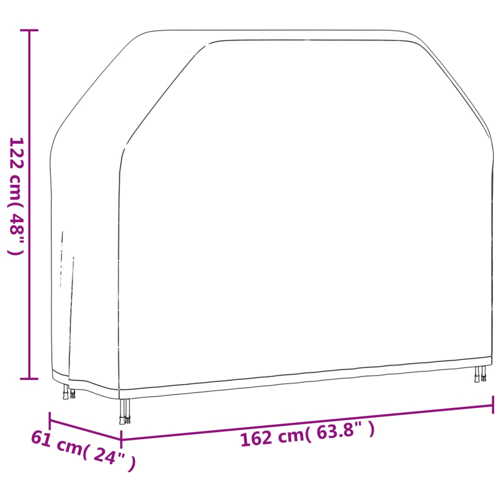 Housse de barbecue 140x58x106 cm 420D oxford noir