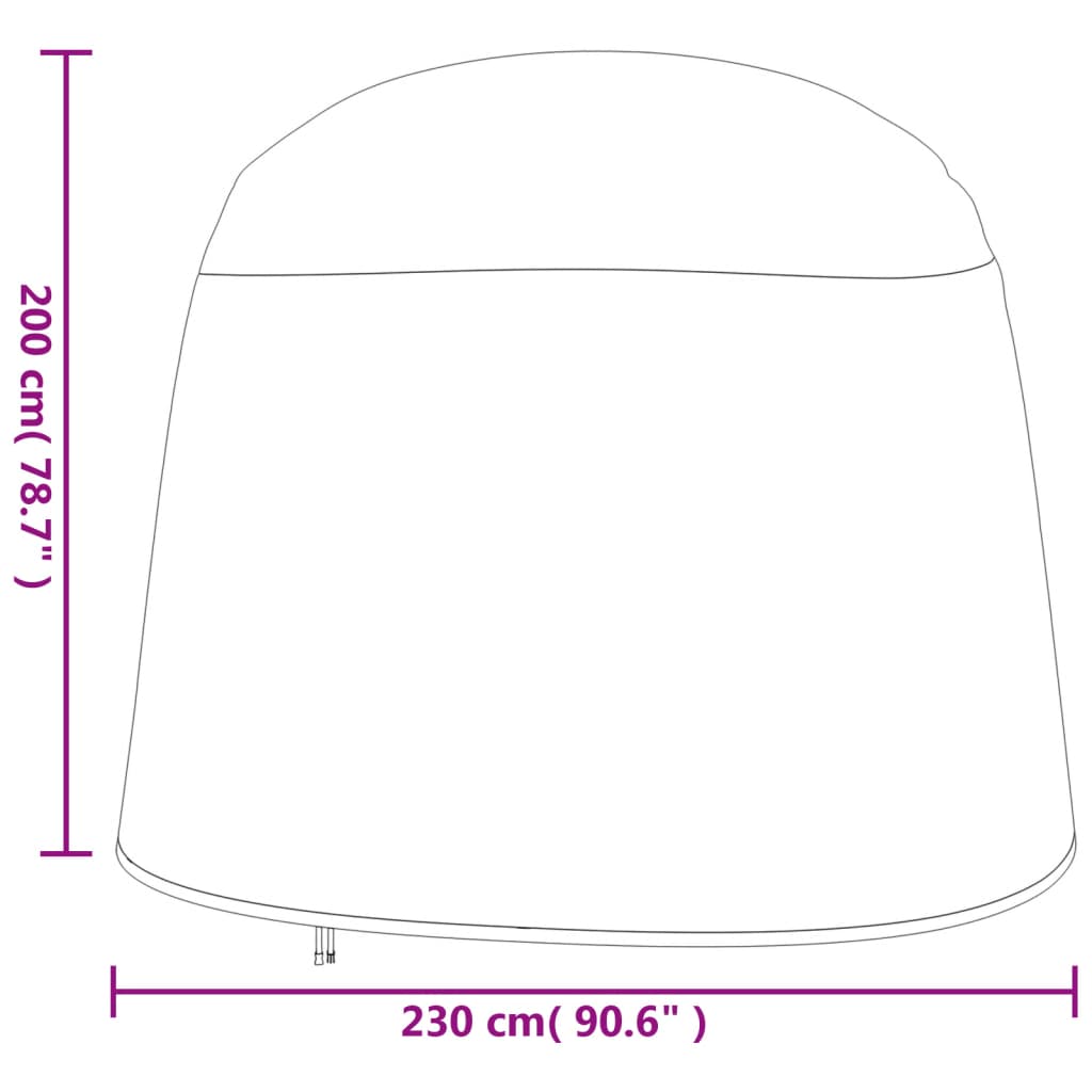 Hoes voor hangende ei-stoel Ø 190x115 cm 420D oxford stof zwart