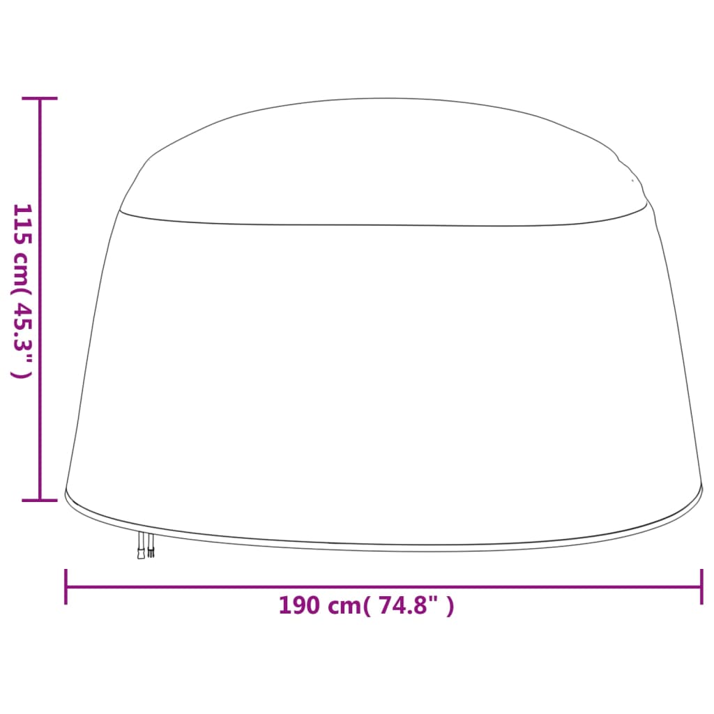 Hoes voor hangende ei-stoel Ø 190x115 cm 420D oxford stof zwart