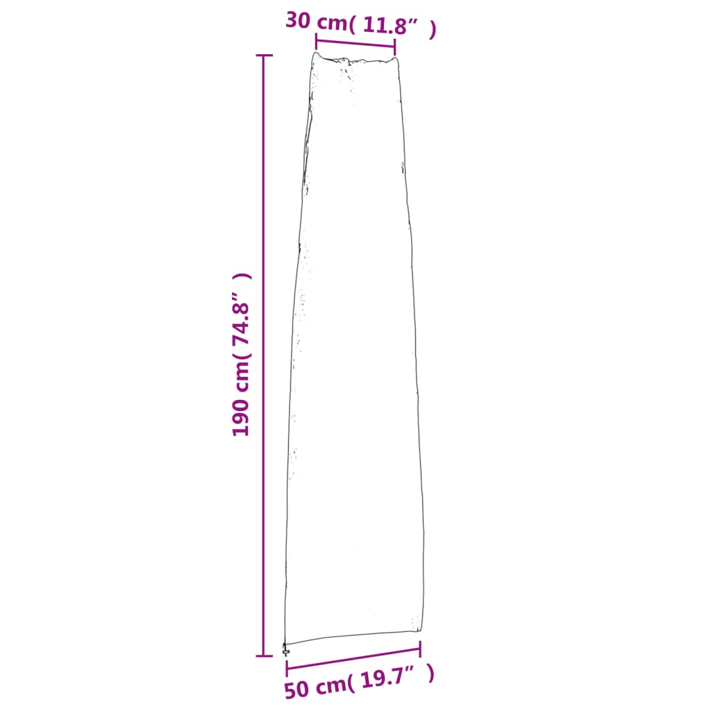 Parasolhoes 240x57/57 cm 420D oxford stof zwart