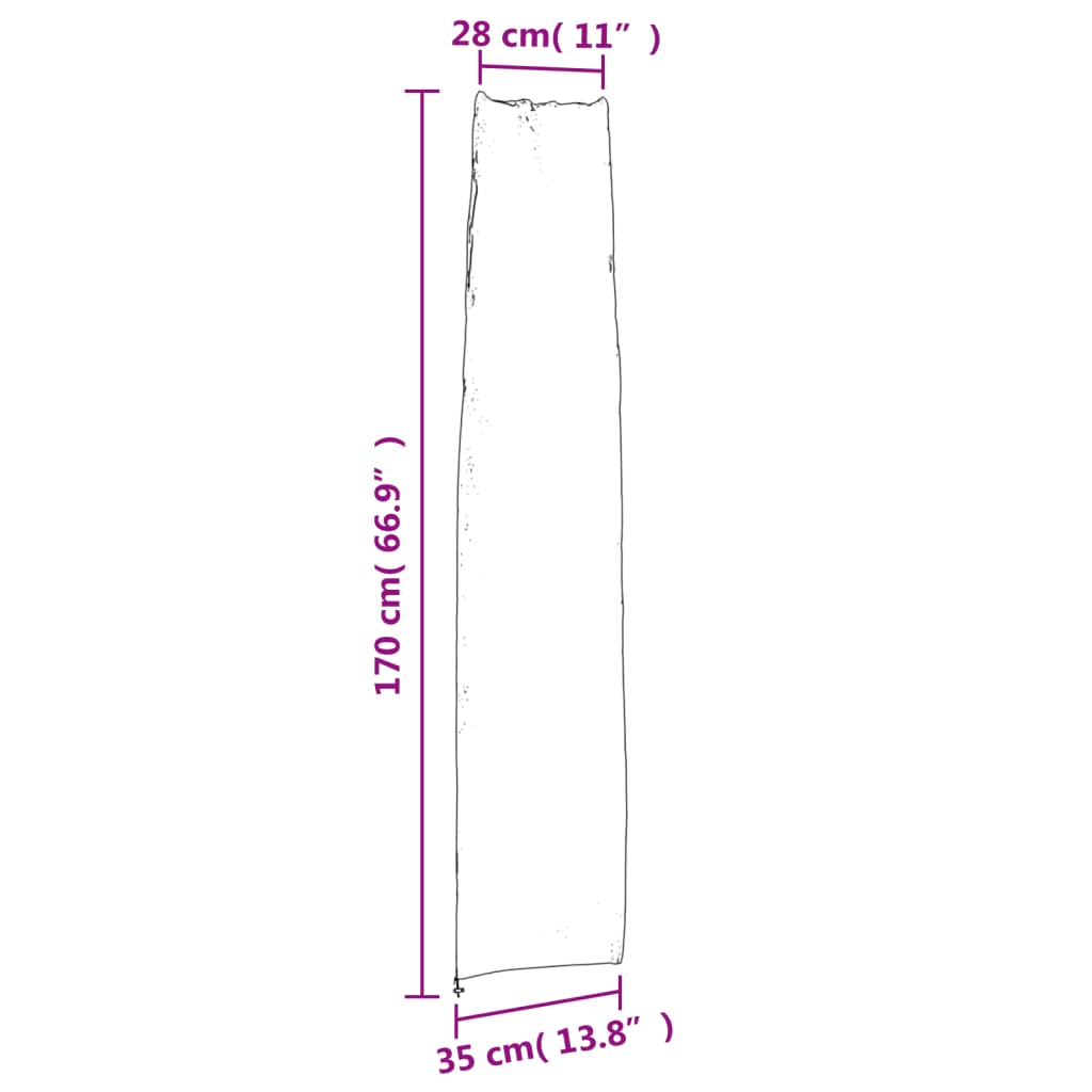 Parasolhoes 240x57/57 cm 420D oxford stof zwart