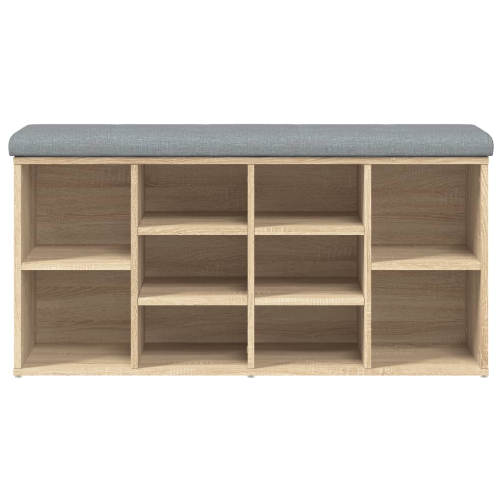 Schoenenbank 102x32x50 cm bewerkt hout eikenkleurig