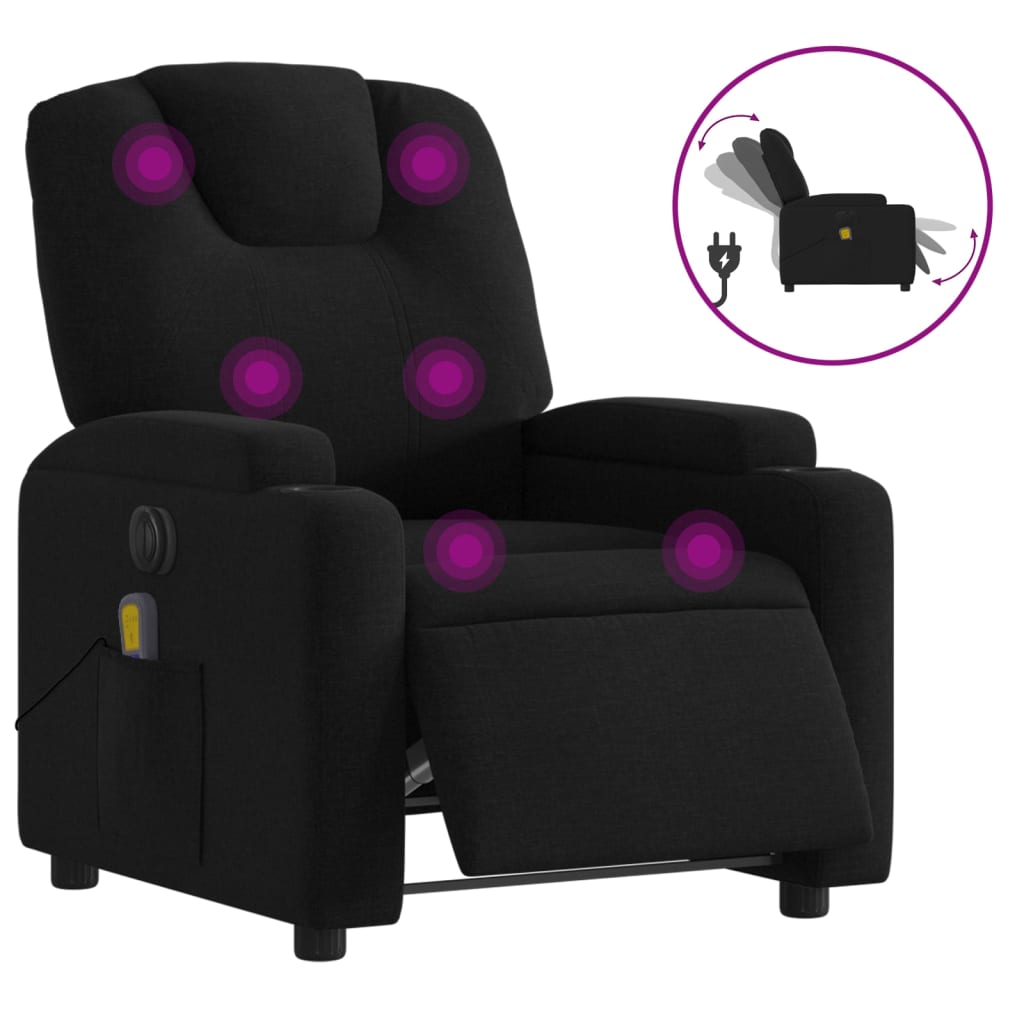 Fauteuil de massage en tissu à réglage électrique