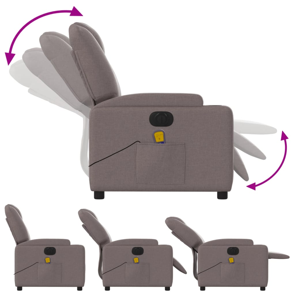 Fauteuil de massage en tissu à réglage électrique