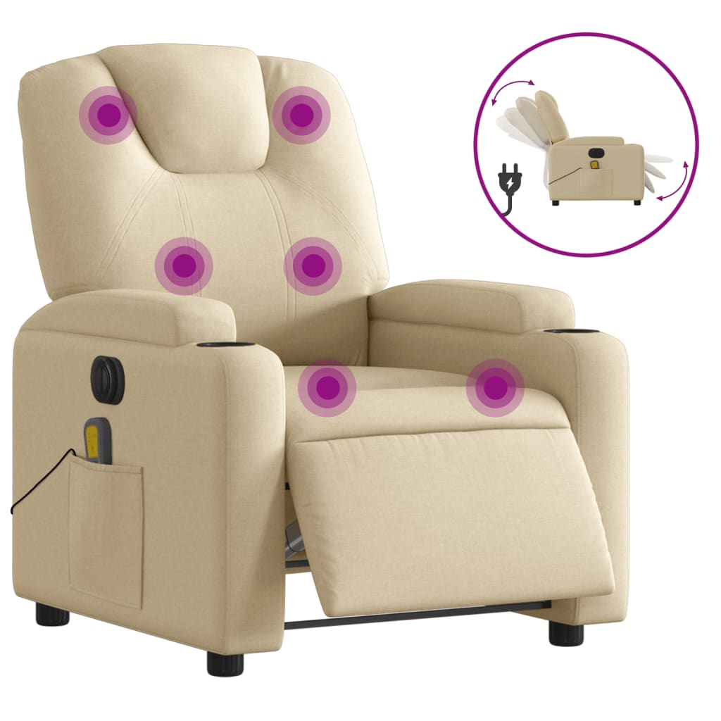 Fauteuil de massage en tissu à réglage électrique