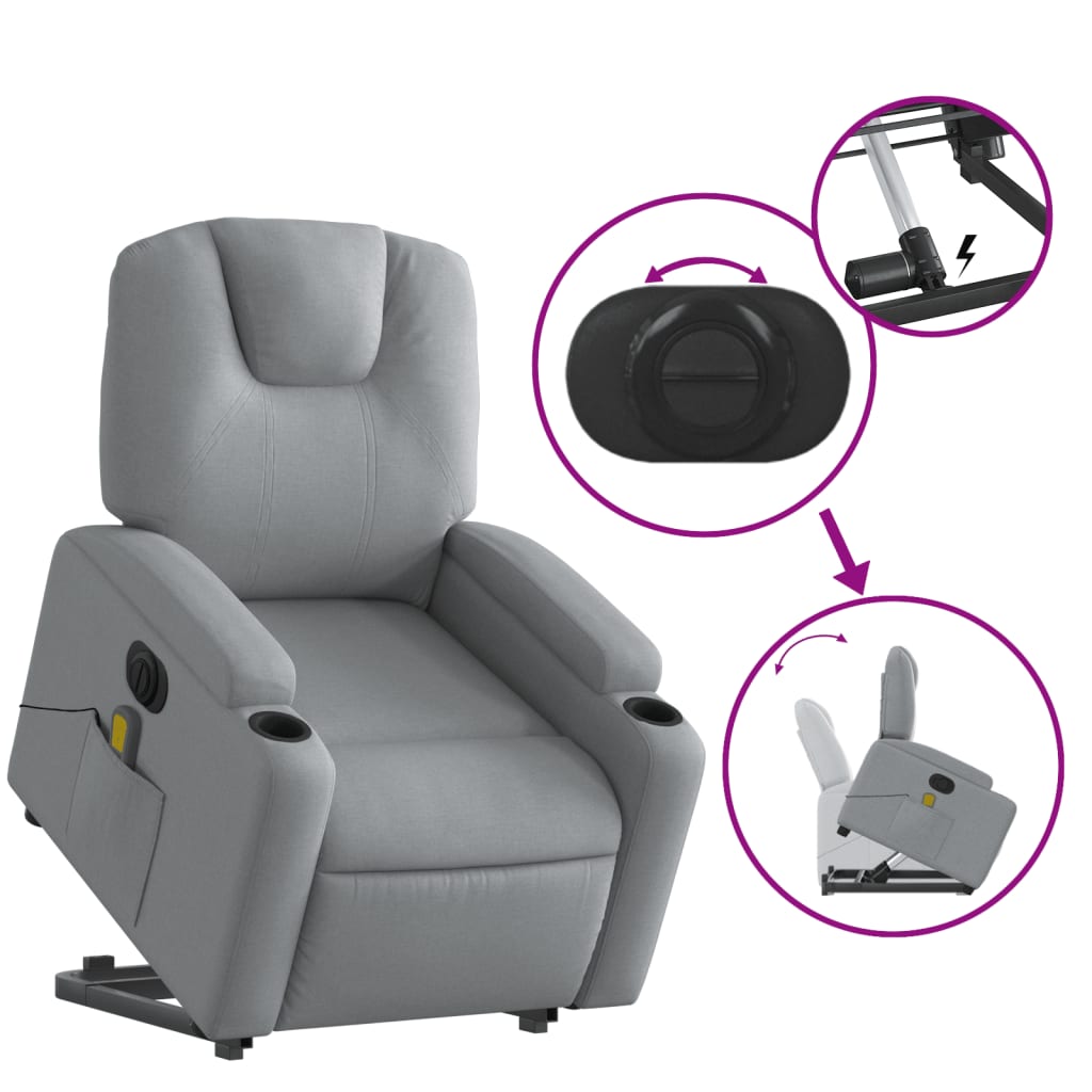 Fauteuil de massage debout, tissu réglable électriquement