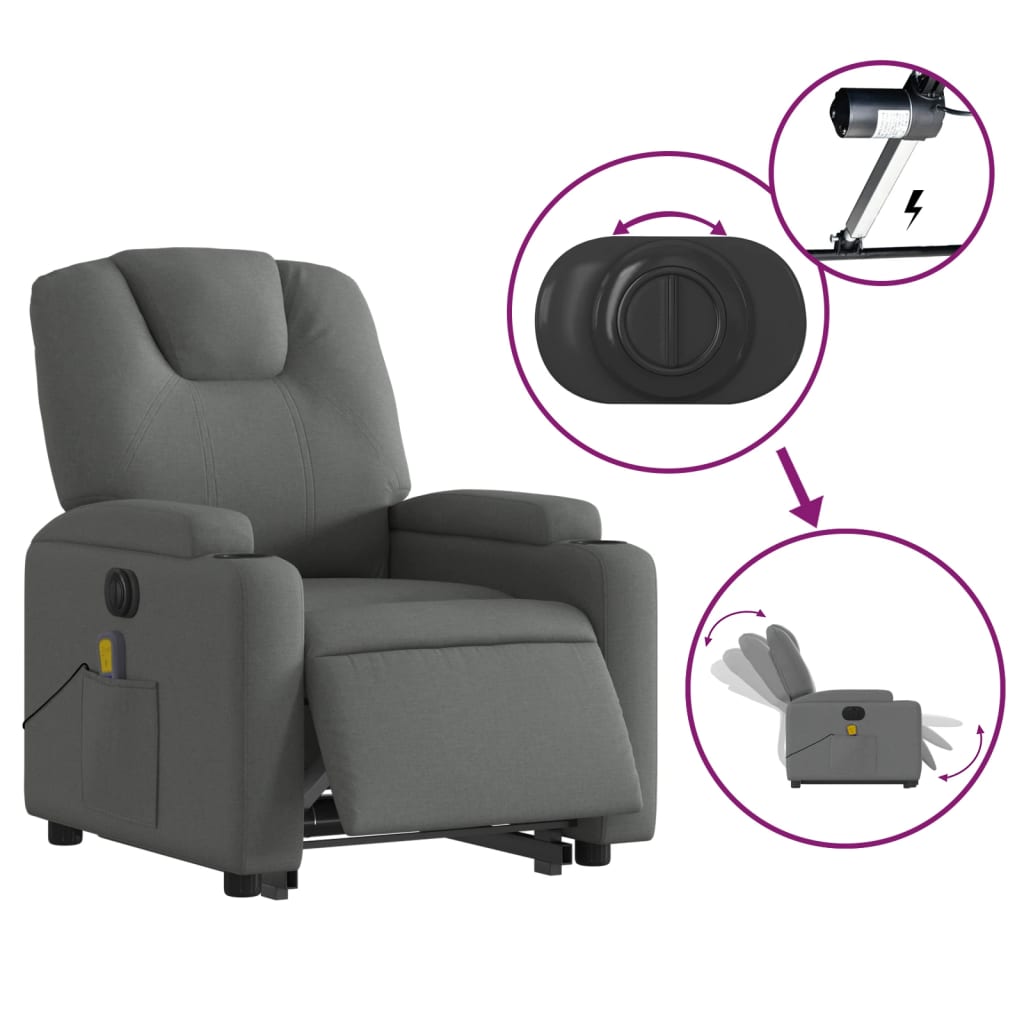 Fauteuil de massage debout, tissu réglable électriquement