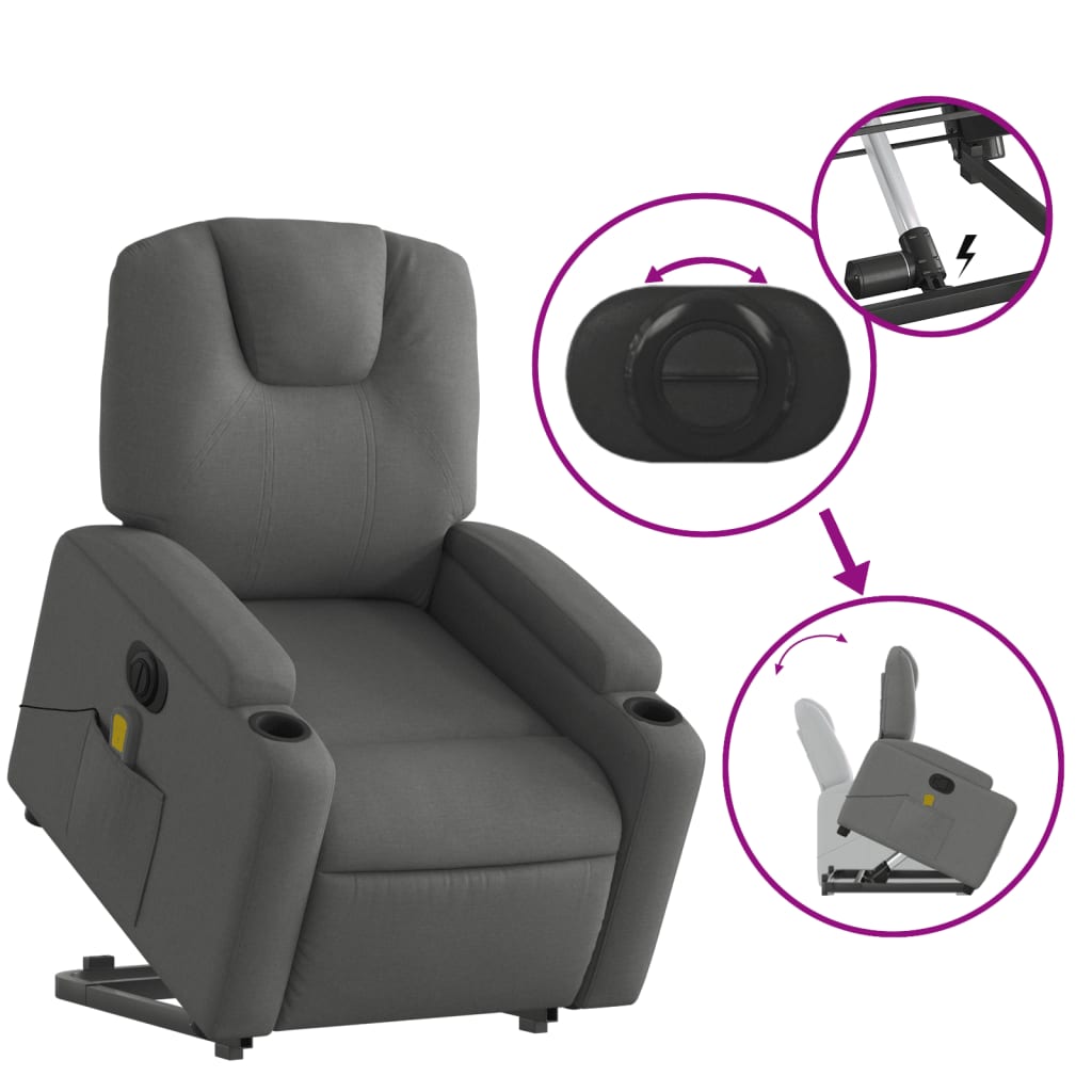 Fauteuil de massage debout, tissu réglable électriquement