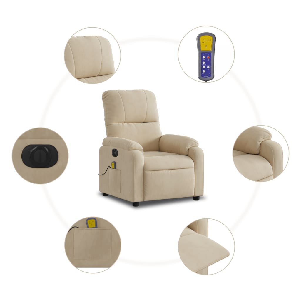 Fauteuil de massage en tissu microfibre à réglage électrique