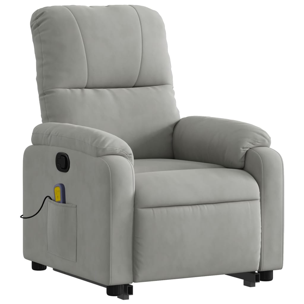 Fauteuil de massage debout, tissu microfibre réglable électriquement