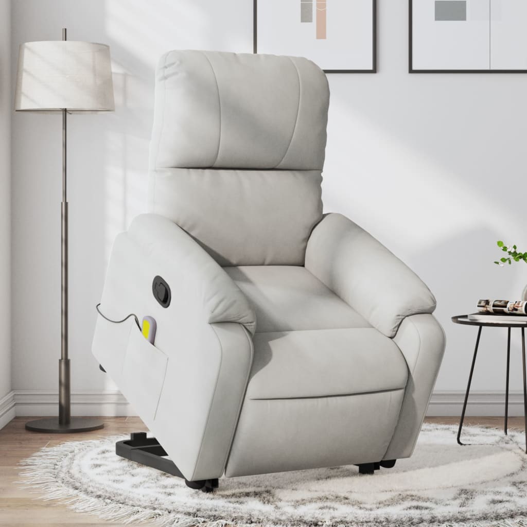 Fauteuil de massage debout, tissu microfibre réglable électriquement