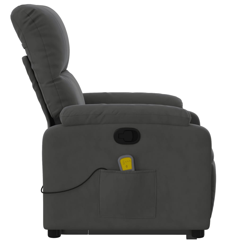 Fauteuil de massage debout, tissu microfibre réglable électriquement