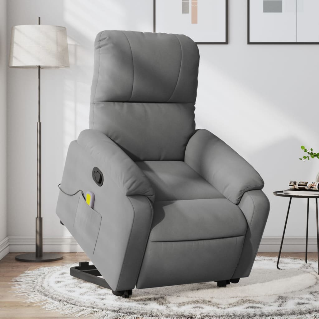 Fauteuil de massage debout, tissu microfibre réglable électriquement