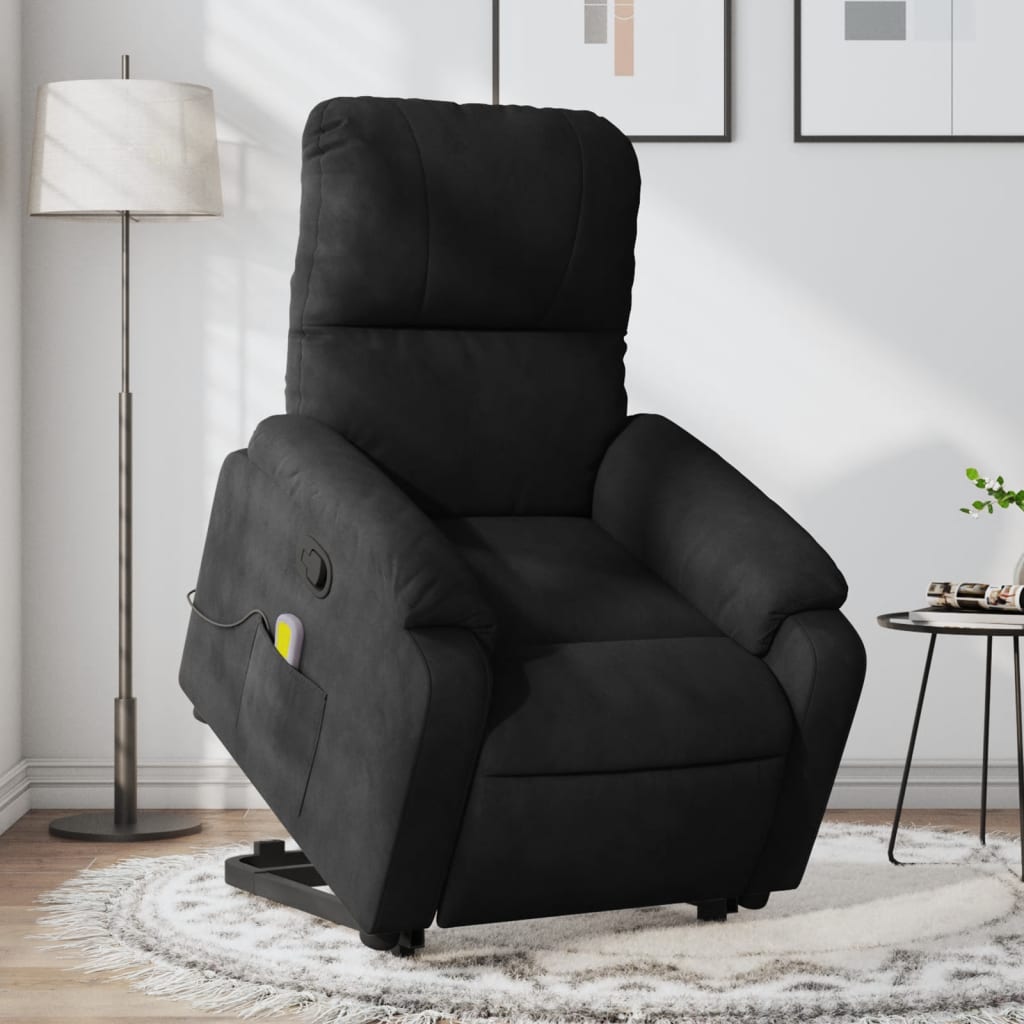 Fauteuil de massage debout, tissu microfibre réglable électriquement