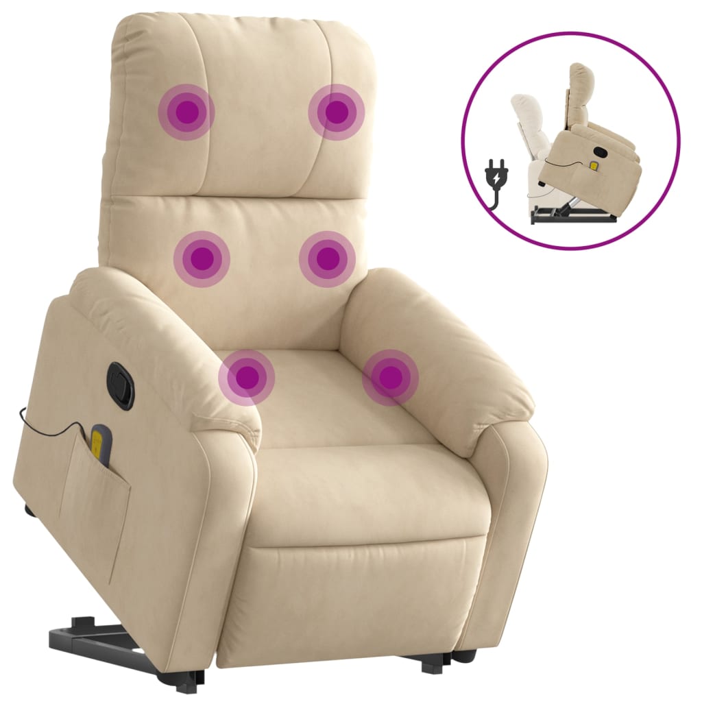 Fauteuil de massage debout, tissu microfibre réglable électriquement