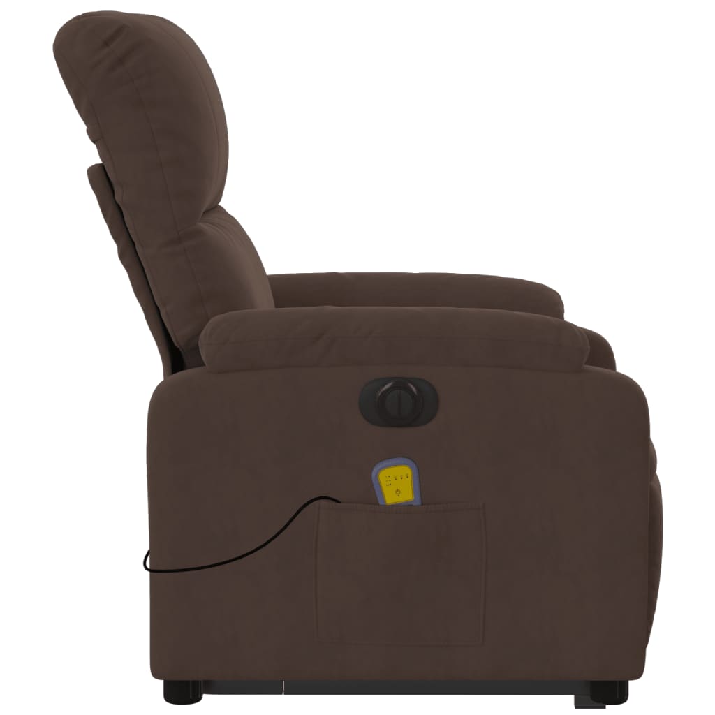 Fauteuil de massage debout, tissu microfibre réglable électriquement