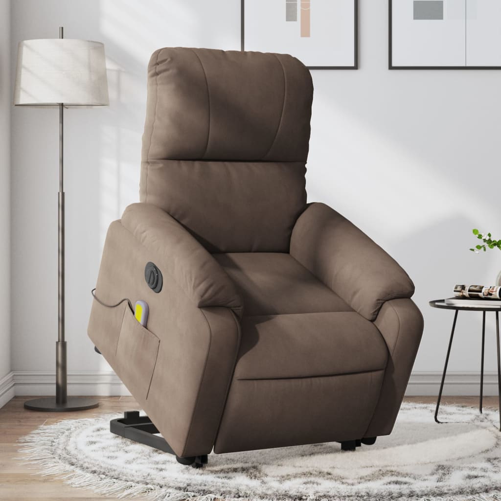 Fauteuil de massage debout, tissu microfibre réglable électriquement