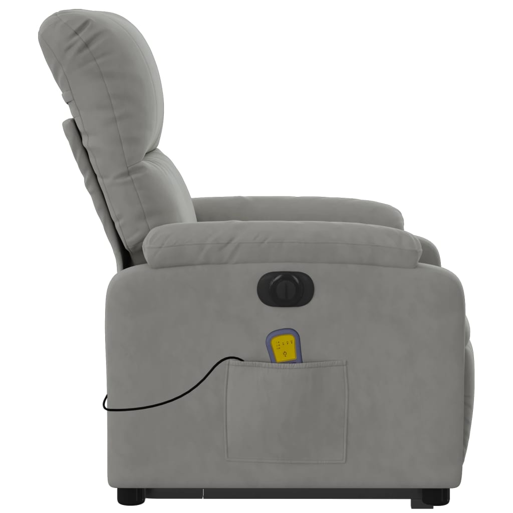 Fauteuil de massage debout, tissu microfibre réglable électriquement