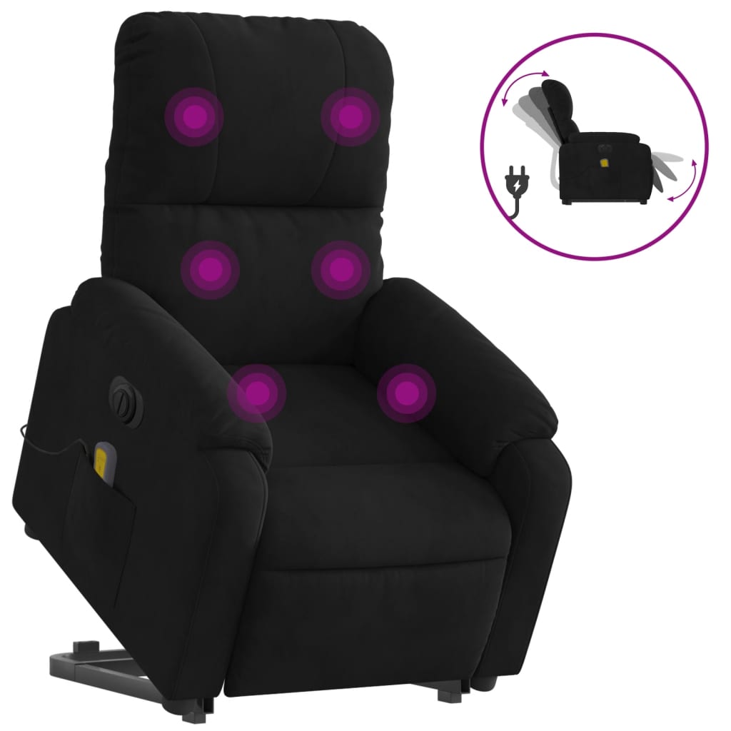 Fauteuil de massage debout, tissu microfibre réglable électriquement