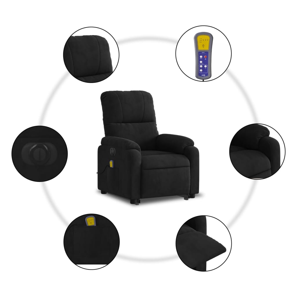 Fauteuil de massage debout, tissu microfibre réglable électriquement