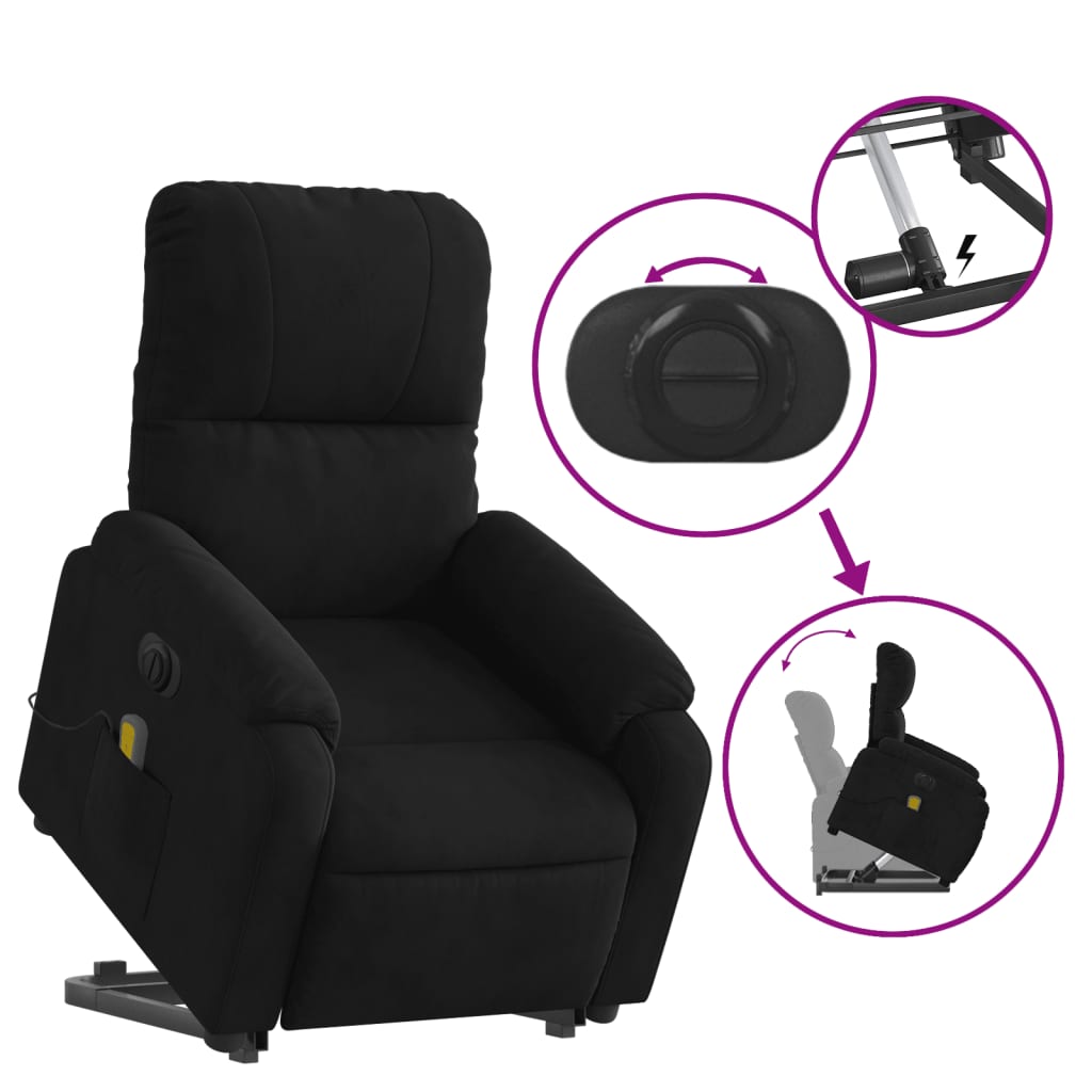 Fauteuil de massage debout, tissu microfibre réglable électriquement