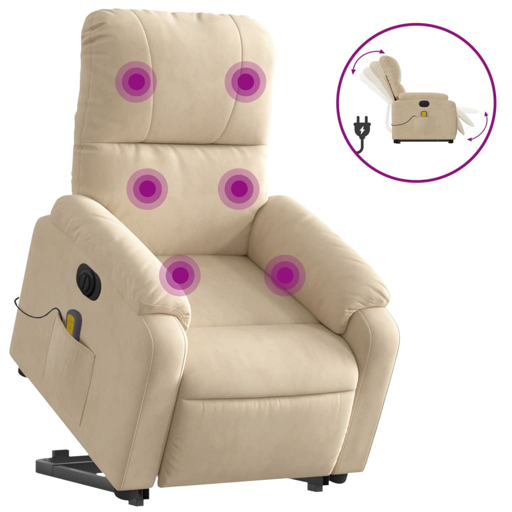 Fauteuil de massage debout, tissu microfibre réglable électriquement