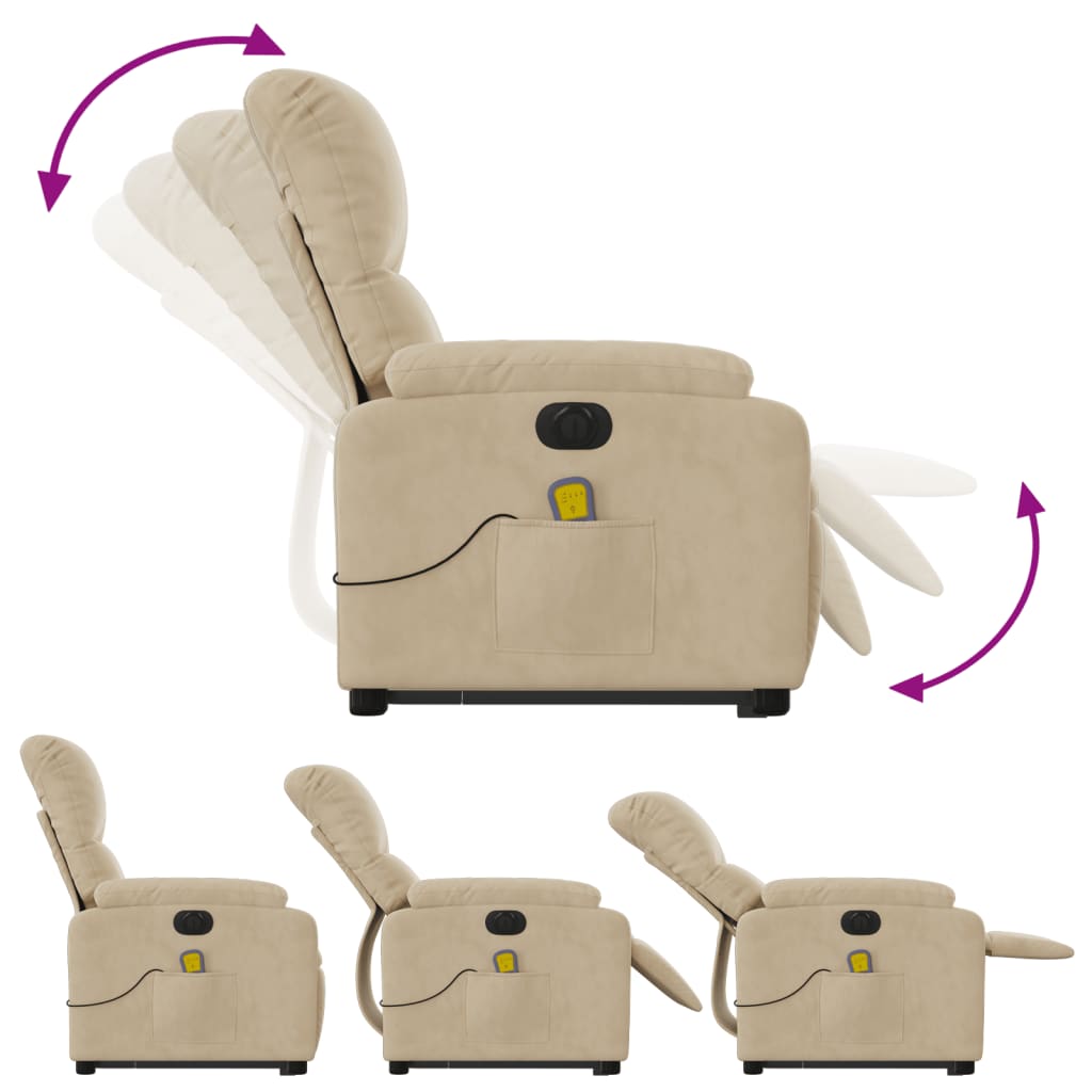 Fauteuil de massage debout, tissu microfibre réglable électriquement