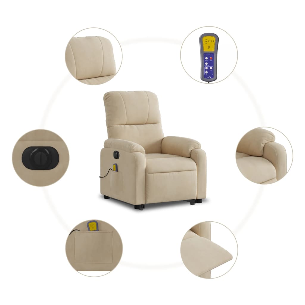 Fauteuil de massage debout, tissu microfibre réglable électriquement