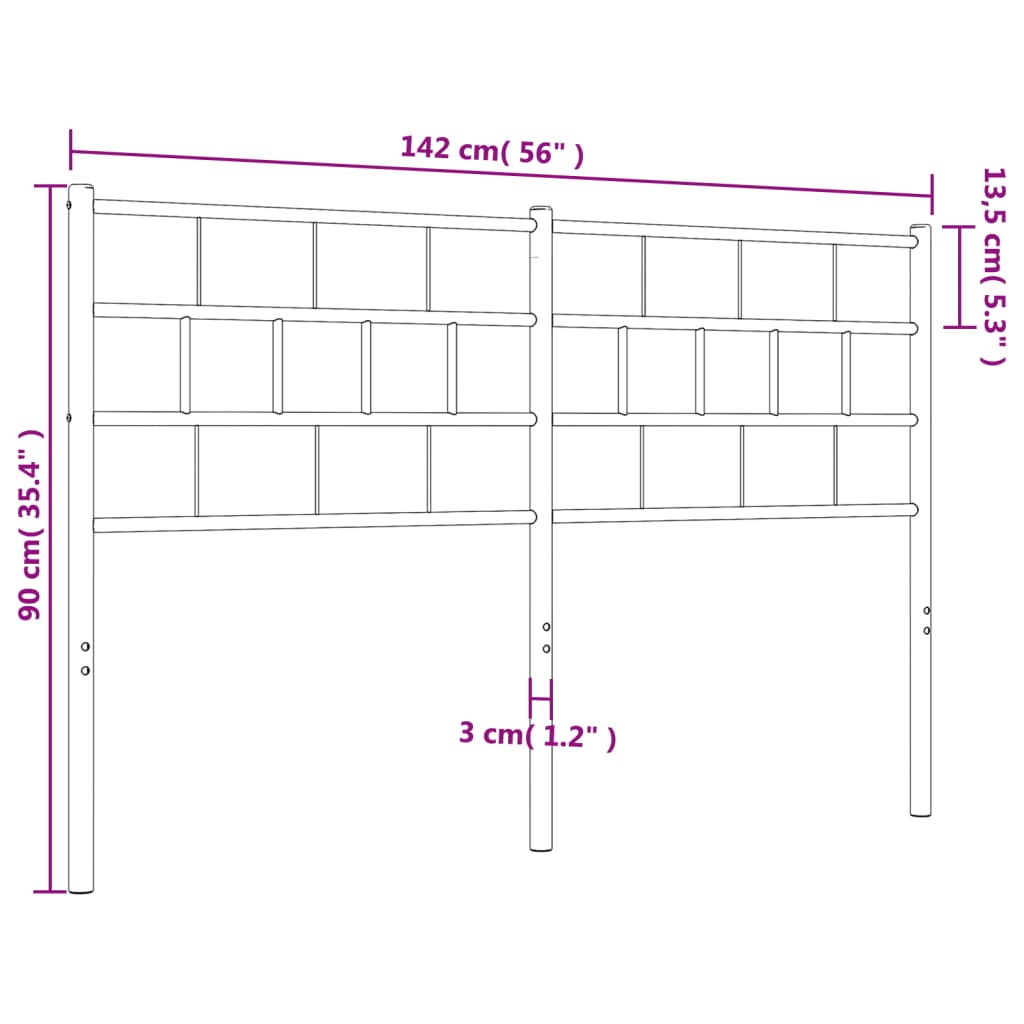 Hoofdbord 160 cm metaal