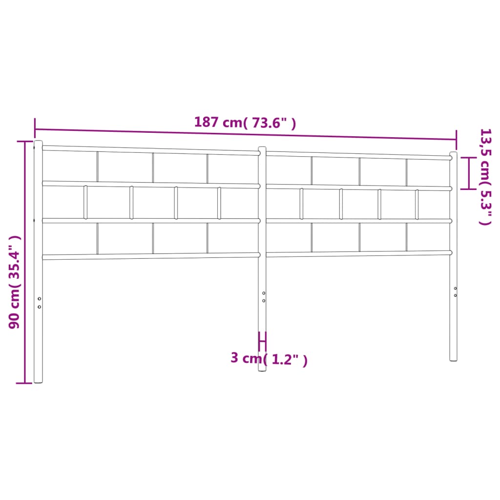 Hoofdbord 160 cm metaal