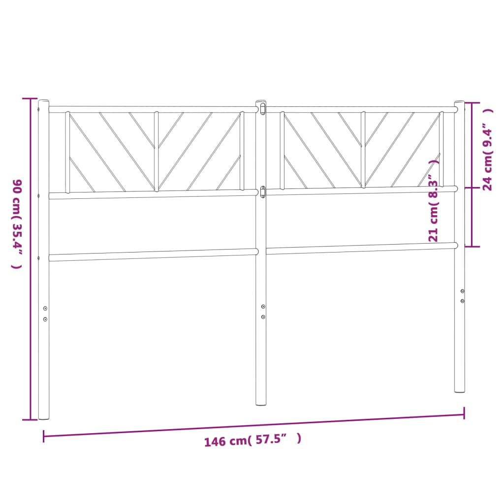 Tête de lit 75 cm en métal