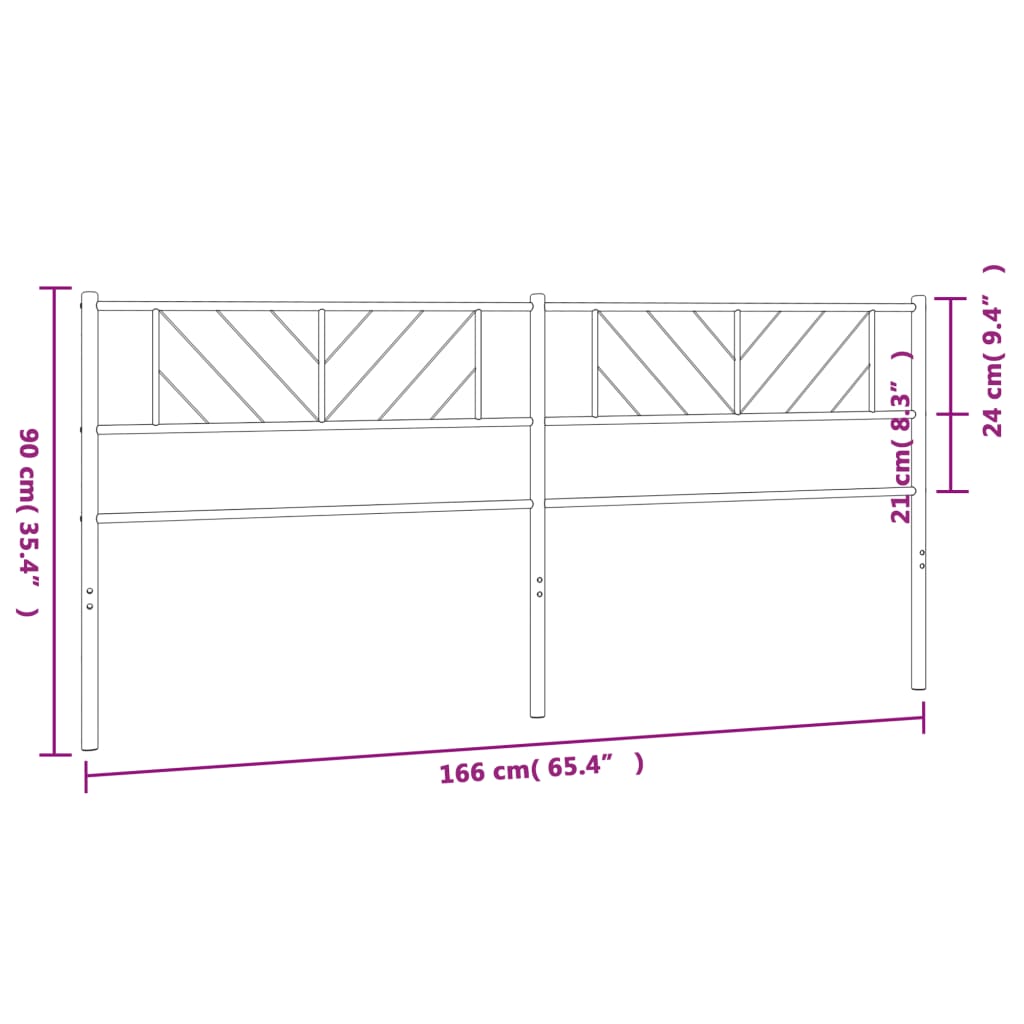 Tête de lit 75 cm en métal