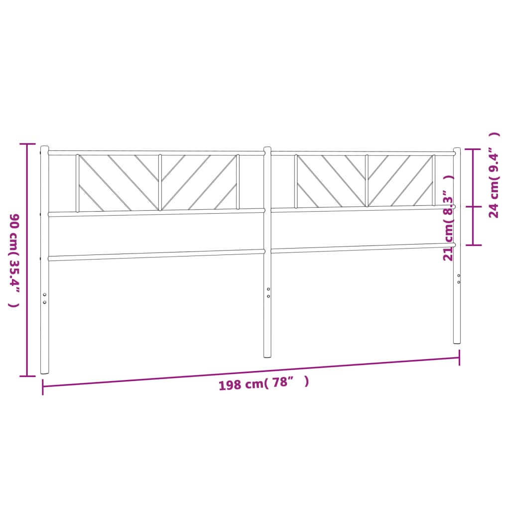 Tête de lit 75 cm en métal