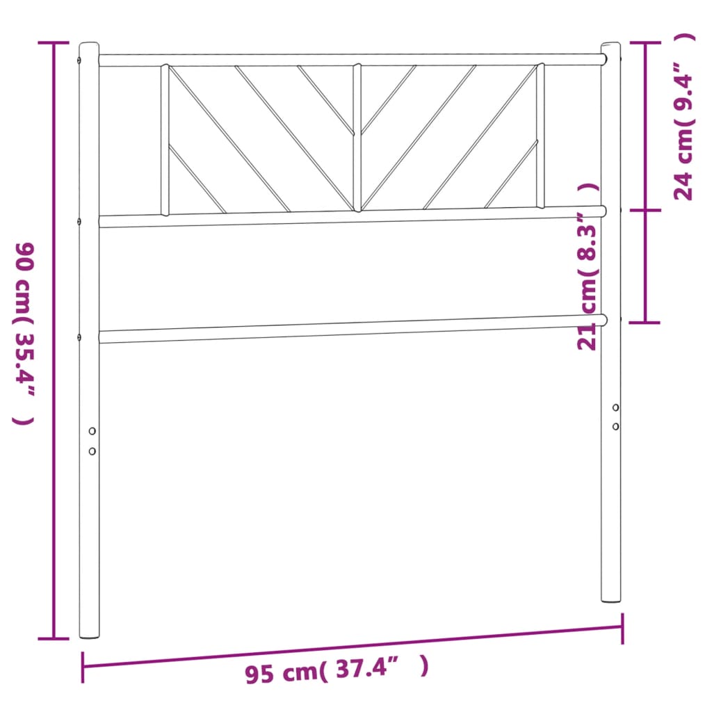 Tête de lit 75 cm en métal