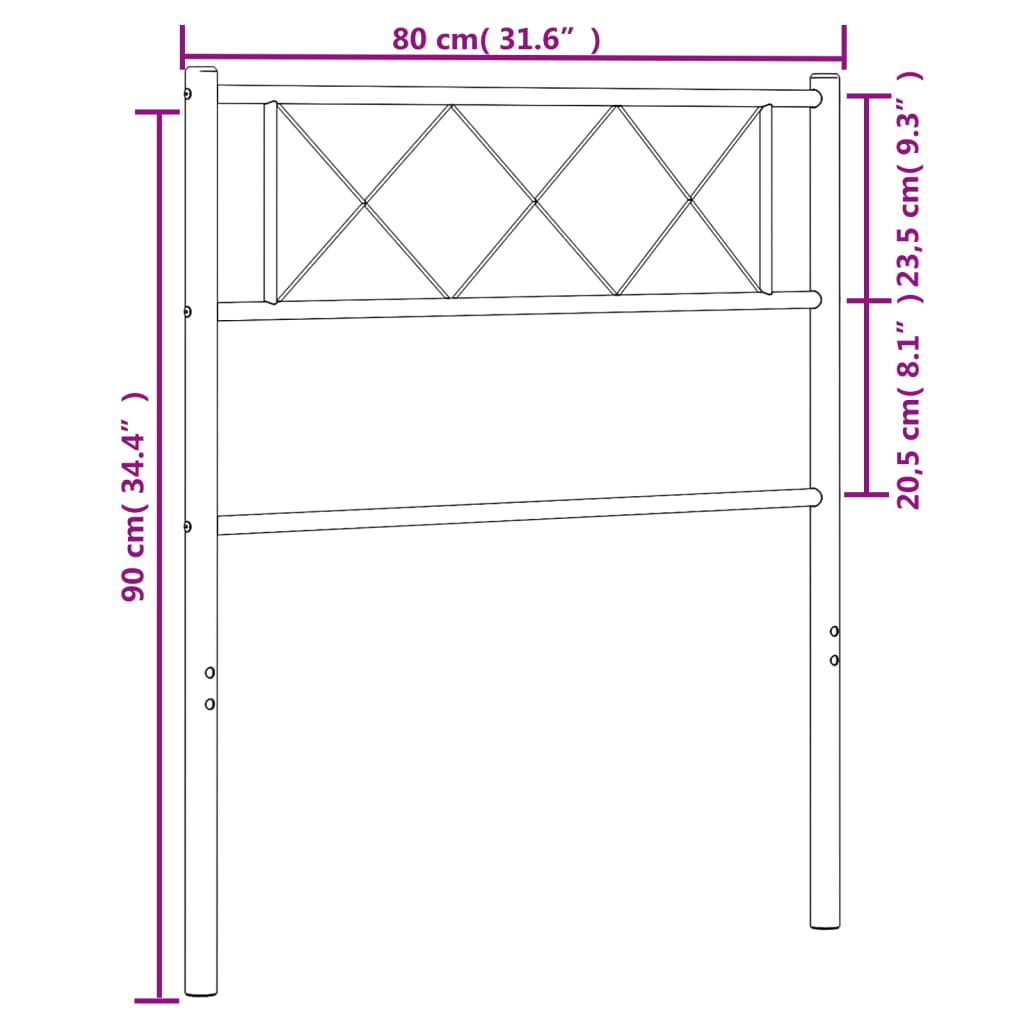 Tête de lit 200 cm en métal