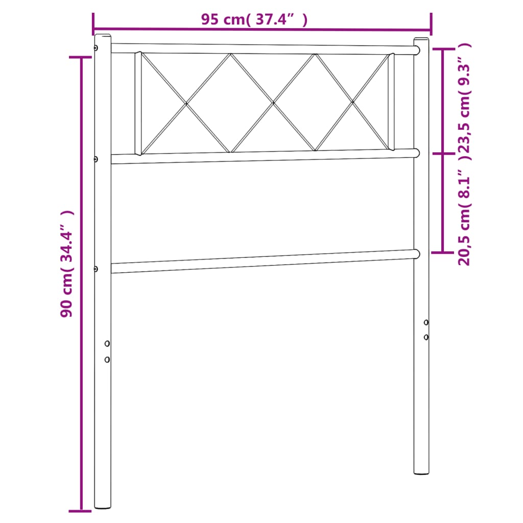 Tête de lit 200 cm en métal